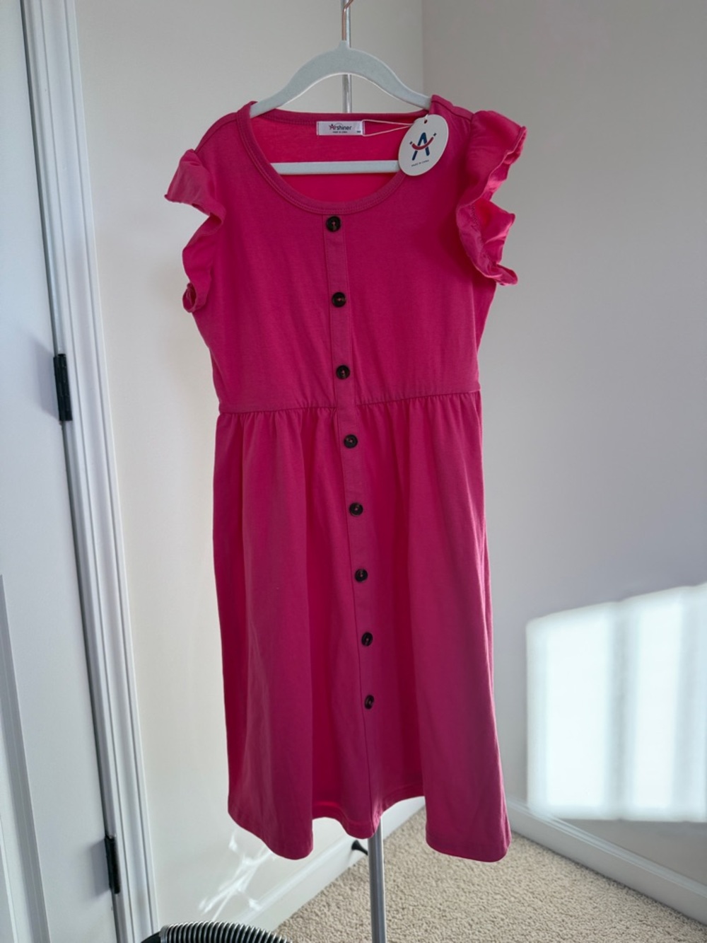 NWT Girls Cotton Pink dress 8